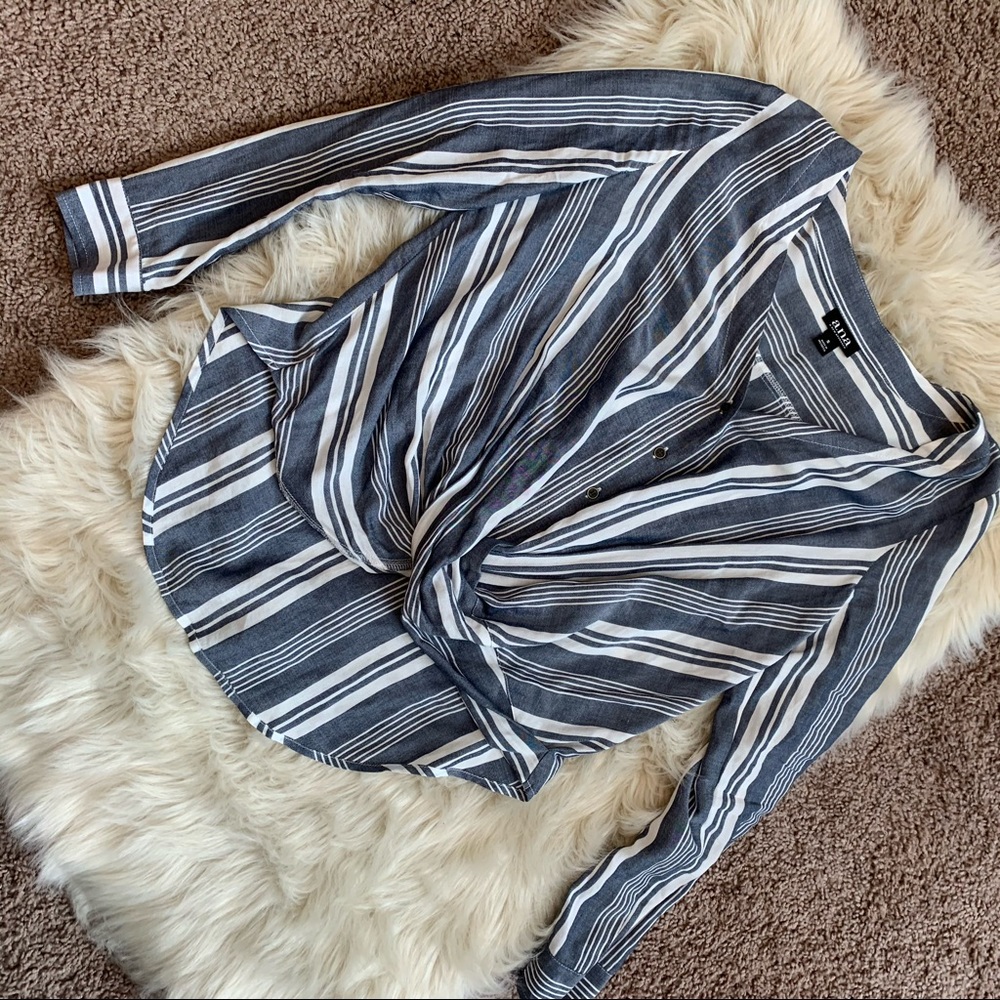 Blue & White Twist Top
